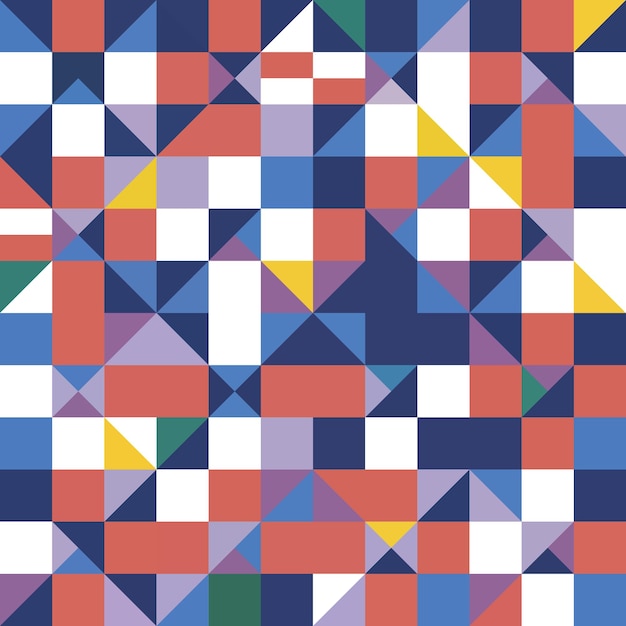Abstracto Forma cuadrada geométrica Patrón Obra artística Colores retro y motivo cuadrado de fondo multicolor
