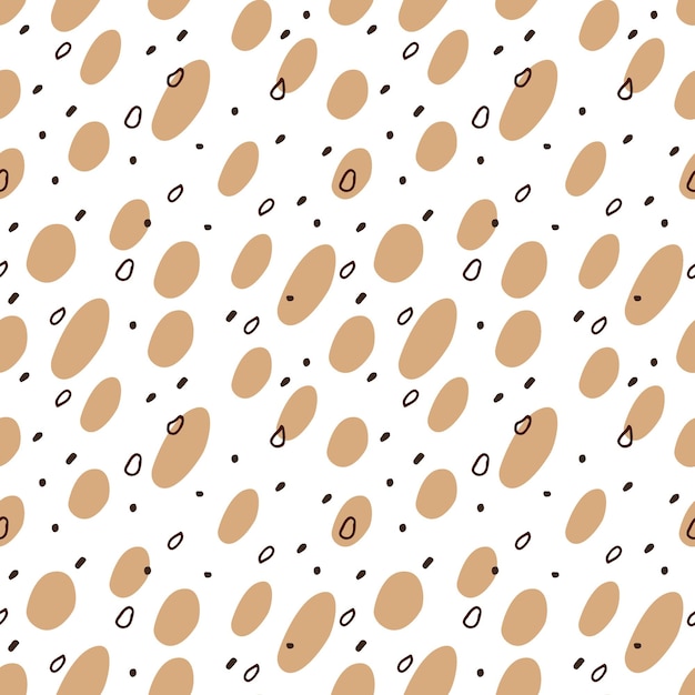 Abstracto formas geométricas beige patrón sin costuras plantilla creativa fondo mínimo con manchas abstractas fondo de moda para papel de envoltura textil tapiz de portada textura vectorial dibujada a mano