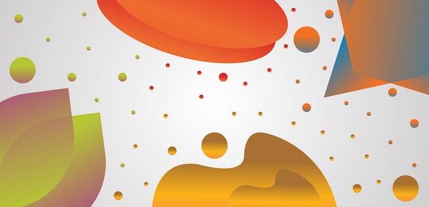 Abstracto Formas geométricas coloridas Fondo Círculos juguetones superpuestos y formas orgánicas con un gradiente en un fondo claro