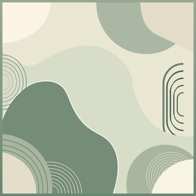 Abstracto Formas orgánicas verdes y beige Fondo Diseño minimalista Fondo vectorial biofílico