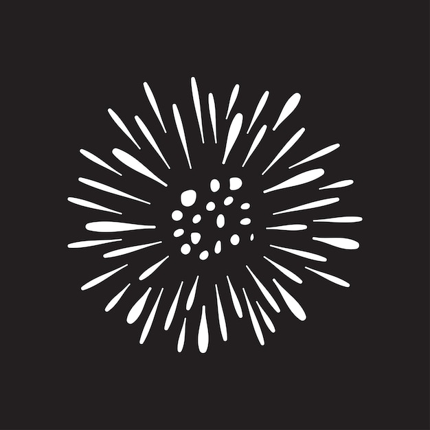 Abstracto Fuegos artificiales blancos estallido fondo negro diseño simple