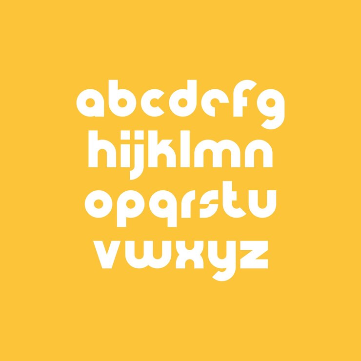 Vector abstracto fuente redondeada en minúsculas letras del alfabeto latino ilustración vectorial