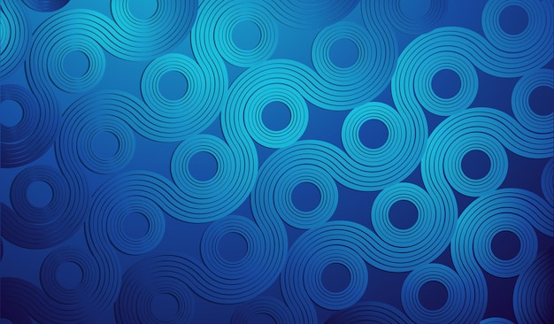 Abstracto futurista colorido círculo y ondas Ilustración vectorial de fondo