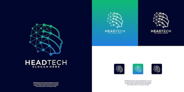 Abstracto futuro diseño de logotipo de inteligencia artificial tecnología inteligente alta innovación inspiración para el diseño de Logotipo
