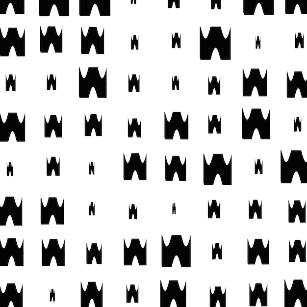 Abstracto Geometría Fractal Patrones sin costuras monocromáticos y vectores