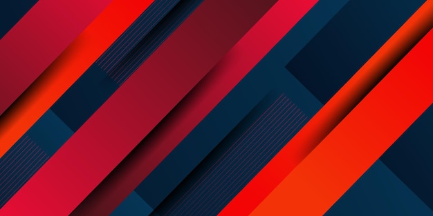 Abstracto geométrico azul oscuro y rojo brillante superpuesto tema de fondo rectángulo para diseño gráfico