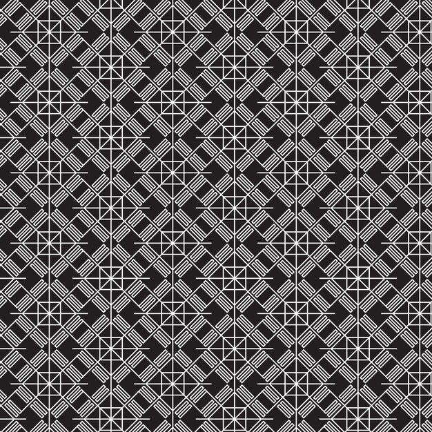 Abstracto geométrico patrones sin costuras diseño gráfico hexagonal línea de forma moderna fondo vectorial de papel tapiz isométrico en blanco y negro