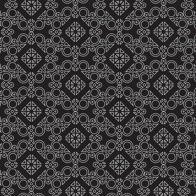 Abstracto geométrico patrones sin costuras diseño gráfico hexagonal línea de forma moderna fondo vectorial de papel tapiz isométrico en blanco y negro