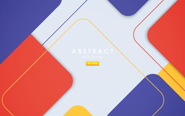 Abstracto geométrico púrpura color amarillo y rojo fondo blanco