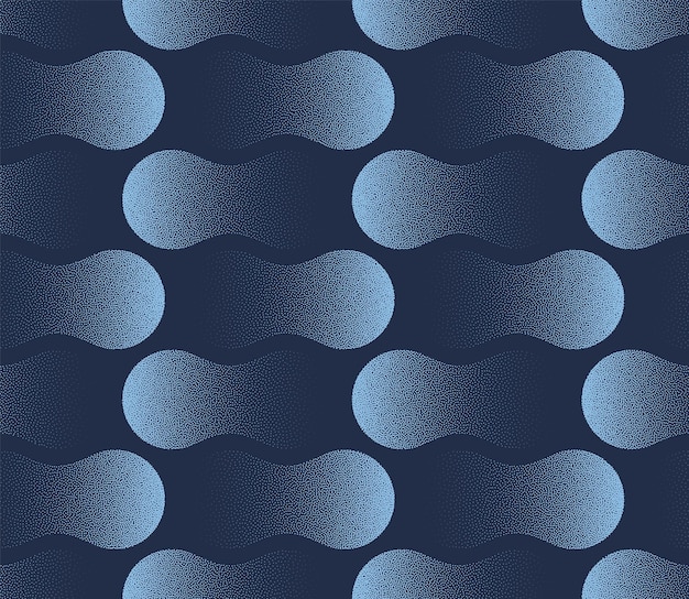 Abstracto Gotas de agua Patrón sin costuras Vector de moda Armonía azul Fondo