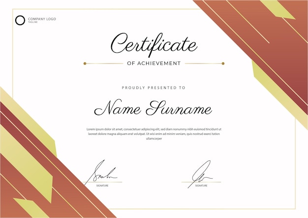 Abstracto Gradiente elegante certificado de aprecio plantilla de certificado geométrico abstracto