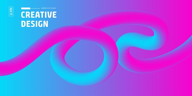 Abstracto Gradiente de fondo Rosa azul Fluido dinámico remolinos Template vectorial de diseño creativo