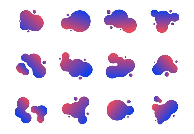 Vector abstracto gradiente líquido blob forma líquido elemento fluido para la decoración