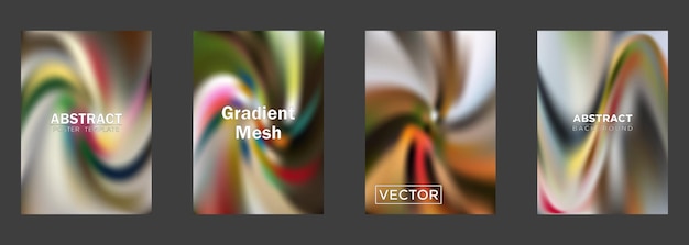 Abstracto Gradiente de malla de fondo plantillas de carteles diseños vectoriales
