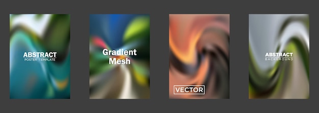 Abstracto Gradiente de malla de fondo plantillas de carteles diseños vectoriales