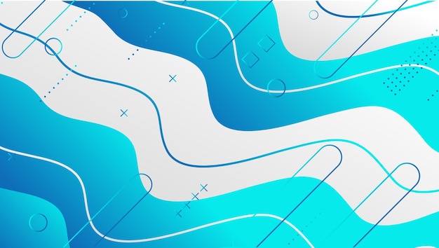 Abstracto gradiente de onda azul formas geométricas diseño de fondo