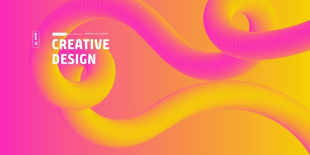 Abstracto Gradiente rosa amarillo giros plantilla de diseño vectorial creativo