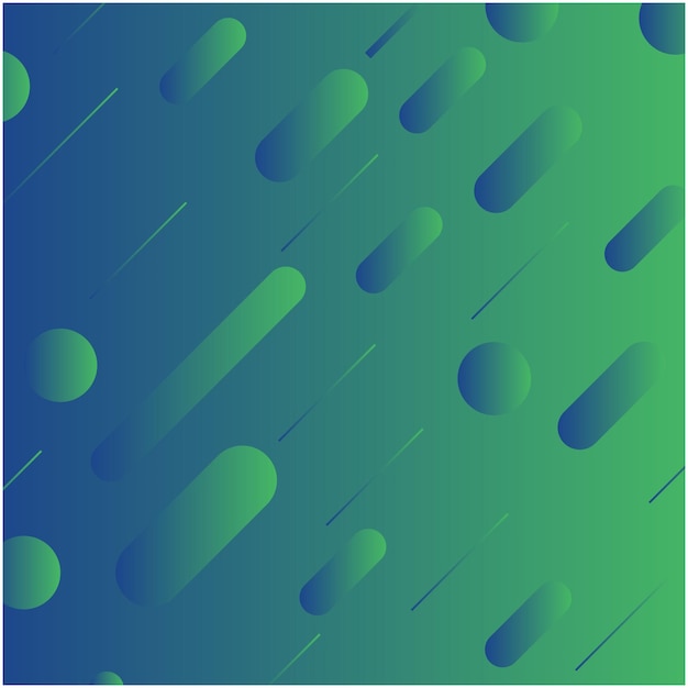 Abstracto Gradiente verde Fondo cayendo Ilustración de la forma de la gota y el movimiento de la línea con círculo