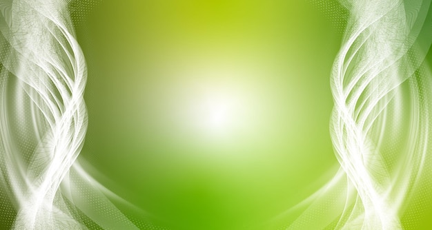 Abstracto Gradiente verde con ondas de luz que fluyen