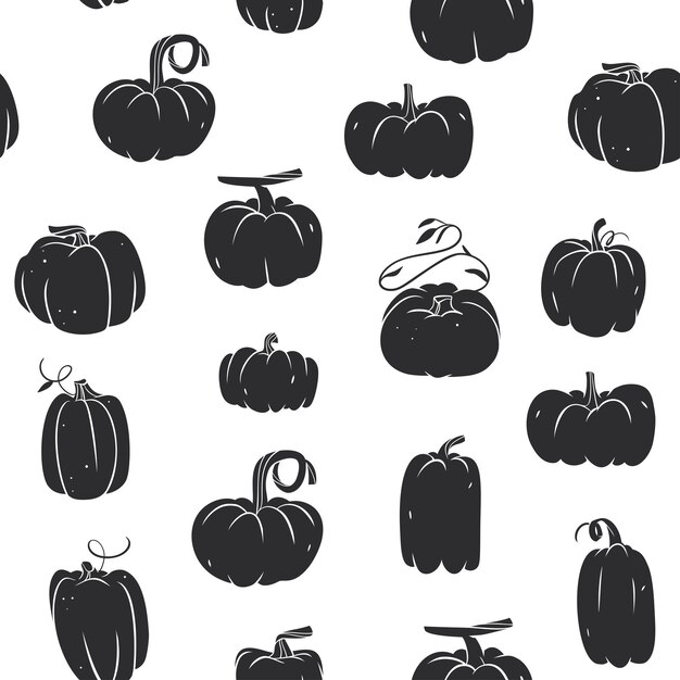 Abstracto gráfico vectorial dibujado a mano silueta negra cosecha de verduras de otoño acción de gracias y