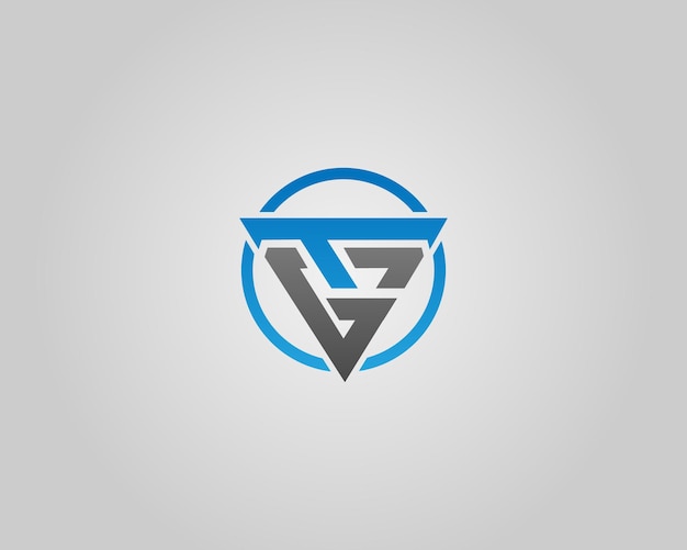 Abstracto GT TG Triángulo de letras Diseño de logotipo Minimalista Moderno plantilla vectorial