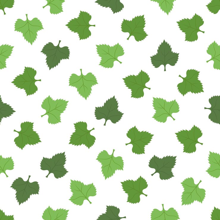 Abstracto de hojas diseño de patrón sin costuras en paleta de colores verdes sobre fondo blanco