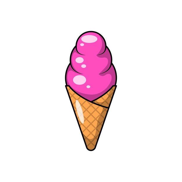 Abstracto Icono de dibujos animados de helado Ilustración Símbolo Logotipo Alimentos Estilo de diseño vectorial plano