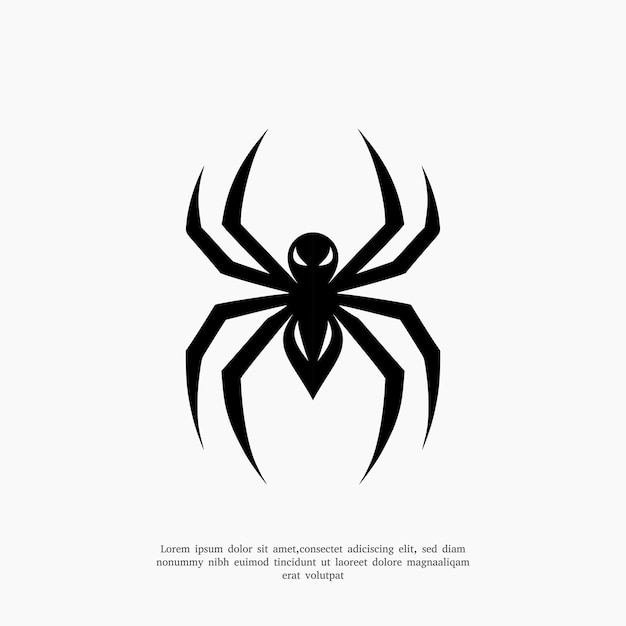 Abstracto icono del logotipo de la araña diseño negro