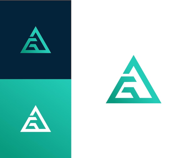 Abstracto Las iniciales AG GA en un vector de diseño de logotipo de triángulo geométrico