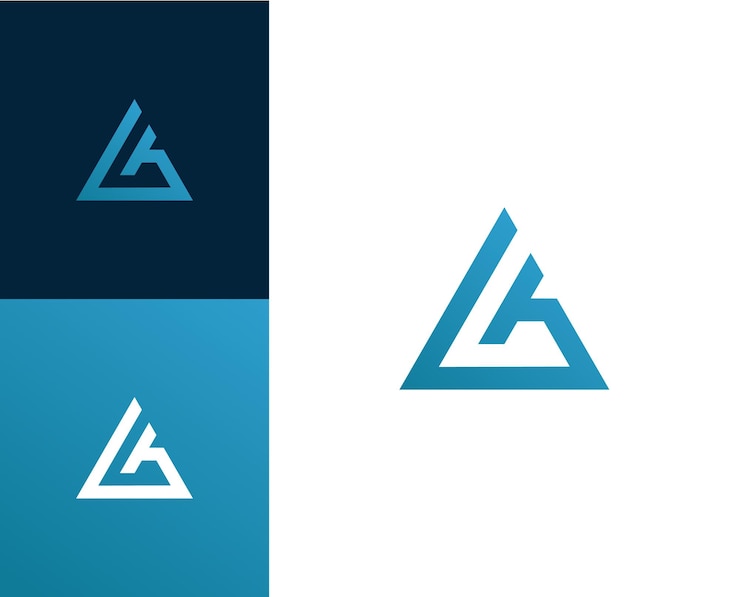 Vector abstracto las iniciales ag ga en un vector de diseño de logotipo de triángulo geométrico