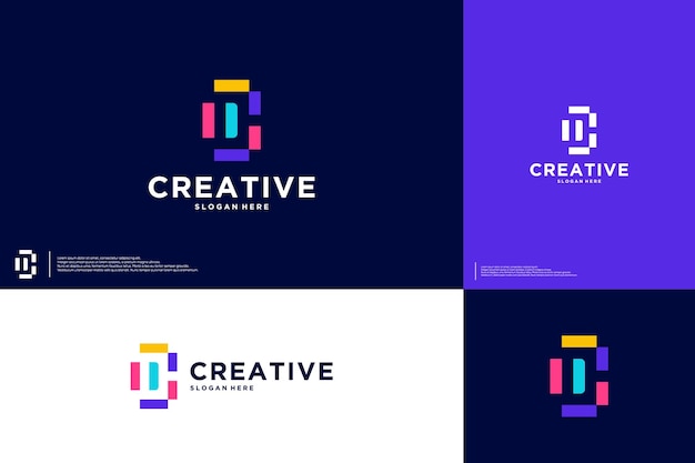 Abstracto de las iniciales D y B del logotipo vector de diseño de logotipo de mayúscula moderna