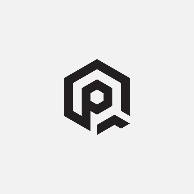 Abstracto iniciales monograma letra QP PQ texto logotipo icono diseño plantilla vectorial