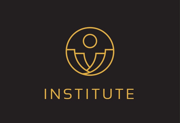 Abstracto Instituto Logo Template Diseño Vector Emblema Diseño Concepto Símbolo Creativo Icono