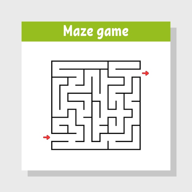 Abstracto laberinto cuadrado Juego para niños rompecabezas para niños enigma del laberinto Encuentra el camino correcto Ilustración vectorial