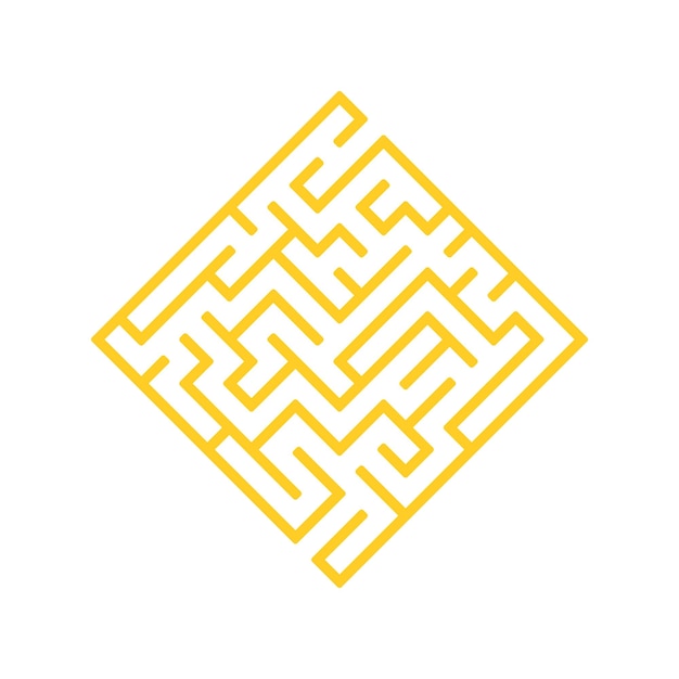 Abstracto laberinto cuadrado Juego para niños rompecabezas para niños enigma del laberinto Encuentra el camino correcto Ilustración vectorial