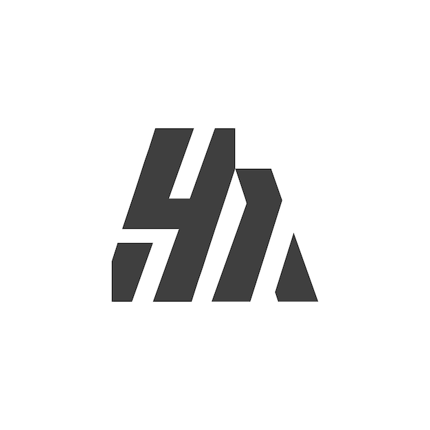 Abstracto Letra en blanco y negro HM icono diseño de logotipo vector H M logotipo