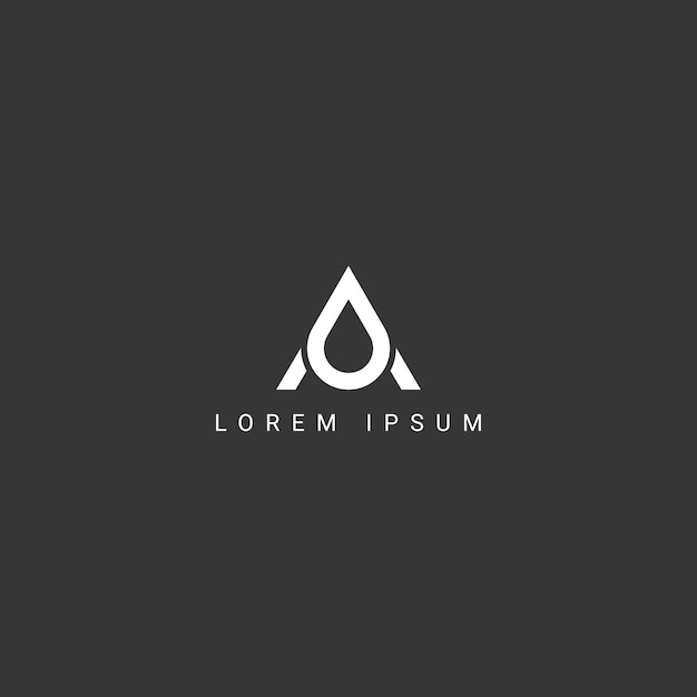 Abstracto letra Un elemento vectorial del diseño del logotipo de la gota de agua