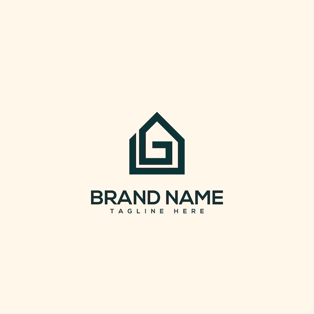 Abstracto letra G y hogar Elemento de plantilla de diseño de logotipo de vector plano