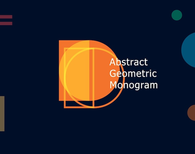 Abstracto letra geométrica D concepto gráfico Color forma inusual para logotipo y monograma plantilla de diseño estilo Bauhaus o Memphis símbolo geométrico Ilustración vectorial