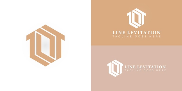 Abstracto letra inicial LL espejo arte de líneas minimalistas logotipo en forma de hexágono