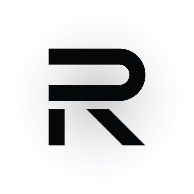 Vector abstracto letra inicial rd o dr diseño del logotipo ilustración vectorial en color negro