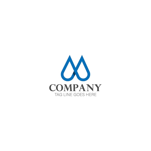 Abstracto letra M o VM monolina diseño del logotipo cae letra m idea de diseño del logotipio con fondo blanco