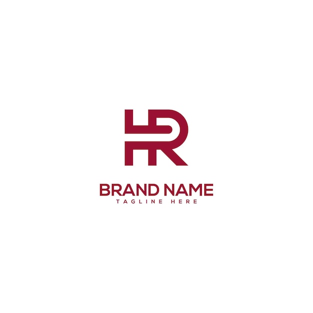 Abstracto letra mínima HR RH elemento vectorial del diseño del logotipo Iniciales logotipo de la empresa