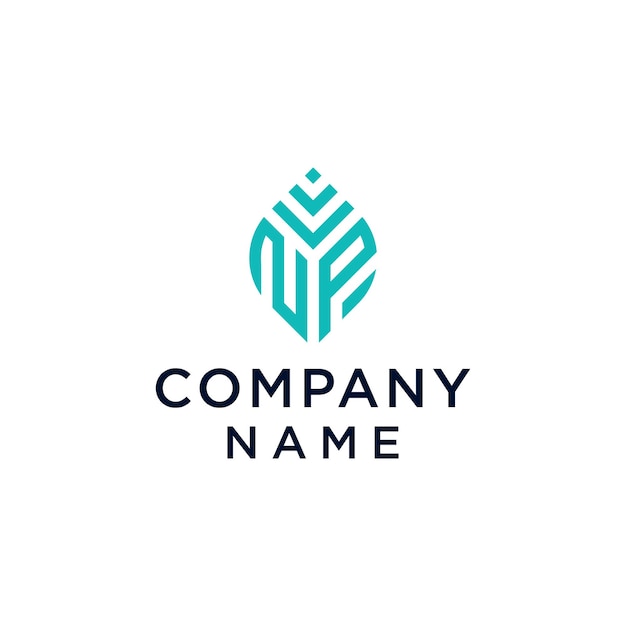 Abstracto letra N y logotipo p Este icono del logotipo se combina con formas abstractas de una manera creativa