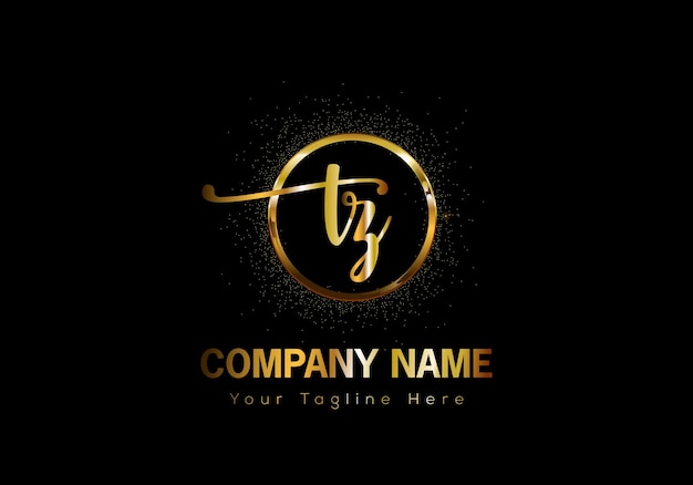 Abstracto de la letra tz diseño de logotipo de tipografía moderna