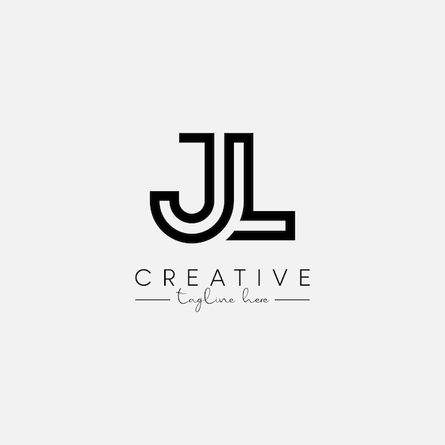 Abstracto Letra única JL LJ Basado en iniciales Vector de diseño de logotipo de línea elegante