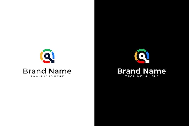 Abstracto de la letra vectorial Q el logotipo de los mapas