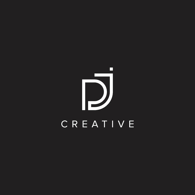 Abstracto Letras PJ JP Logo Creativo Inicial Basado en Monograma Icono Símbolo vectorial