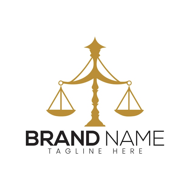 Abstracto Ley vectorial Escala de justicia Modelo de diseño de logotipo