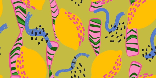 Abstracto Limón y formas orgánicas